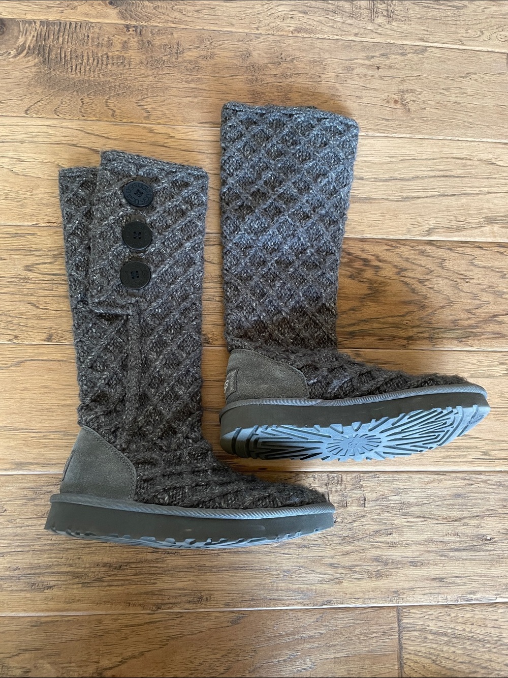 Ugg Lattice Cardy Charcoal Gray Boots Women’s Size 5
